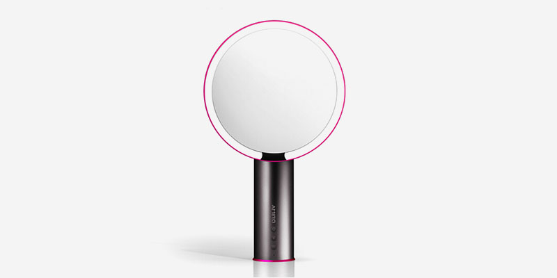 AMIRO O系列台式化妆镜日光小白镜 智能黑科技LED带灯美妆镜【插电款】