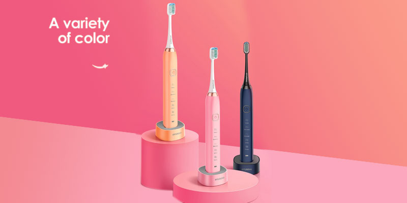 【包邮】韩国现代(HYUNDAI)电动牙刷  X100+升级声波震动充电式防水款自动清洁牙刷推荐时尚